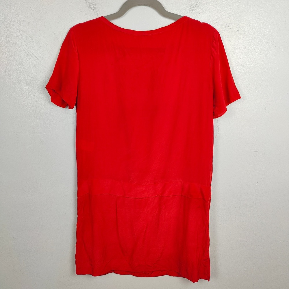 Maje Silk Dress Womens Large 3 Mini Tunic Pockets T-Shirt Minimalist Preppy - Picture 4 of 7